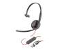 HP Poly Blackwire 3210 Monaural USB-C Headset +USB-C/A Adapter