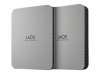 LACIE Mobile Drive HDD USB-C 1TB 2.5inch Moon Silver with USB-C cable