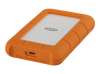 LACIE RUGGED 1TB USB-C USB3.0 Drop crush and rain-resistant for all terrain use orange