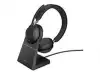 JABRA Evolve2 65 MS Stereo Headset on-ear Bluetooth wireless USB-A noise isolating black with charging stand Certified for MS Te