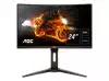 Монитор AOC LED C24G1 Curved Gaming (24“, 16:9, 1920x1080, VA, 144Hz, 250 cd/m², 3000:1, 80M:1, 1 ms, 178/178°, VGA, 2xHDMI, DP, Audio OUT, Tilt: -5/+35°, Swivel, Tilt, H. Adjust, VESA, Ergonomic, Borderless, 1500R curvature) Black-Red, 3y