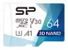 Silicon Power Superior Pro 64GB microSDXC Class 10. UHS-I U3. V30. A1. 4K UHD