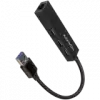 AXAGON HMA-GL3A 3x USB-A + GLAN, USB3.2 Gen 1 hub, metal, 20cm USB-A cable