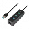 AXAGON HUE-S2BL 4x USB3.0 Charging Hub 1.2m Cable, MicroUSB Charging