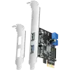 AXAGON PCEU-232RS PCIe card - 2+2x USB 5Gbps port, SATA power, Renesas PD720201, SP & LP
