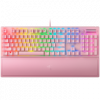 BlackWidow V3 (Green Switch) - US Layout - Quartz (pink),  Tactile and Clicky, Full size, Razer Chroma™ backlighting with 16.8 million customizable color options, Wrist rest, 80 million keystroke lifespan,Multi-function digital roller, Aluminum