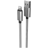 CANYON Charge & Sync MFI braided cable with metalic shell, USB to lightning, certified by Apple, 1m, 0.28mm, Dark gray