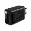 CANYON charger OnCharge 65RC Build-In Cable USB-C 65W 1xPD 1xQC EU Black