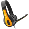 CANYON entry price PC headset, combined 3,5 plug, leather pads, Black-yellow