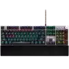 CANYON Nightfall GK-7, Wired Gaming Keyboard,Black 104 mechanical switches,60 million times key life, 22 types of lights,Removable magnetic wrist rest,4 Multifunctional control knob,Trigger actuation 1.5mm,1.6m Braided cable,US layout,dark grey, size:435*125*37.47mm