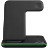 CANYON WS-303 3in1 Wireless charger, with touch button for Running water light, Input 9V/2A, 12V/2A, Output 15W/10W/7.5W/5W, Type c to USB-A cable length 1.2m, 137*103*140mm, 0.195Kg, Black