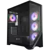 Chassis FC-AR17A-ARGB, 7 slots, 1 x Type C, 2 X USB 3.0, 4 x ARGB, remote, Without PSU, Black