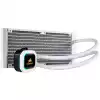 Corsair Hydro Series H100i RGB PLATINUM SE 240mm Liquid CPU Cooler, an all-in-one liquid CPU cooler with a 240mm radiator and vivid RGB lighting in brilliant white housing, built for extreme CPU cooling, dual LL120 RGB PWM fans