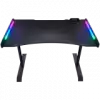 COUGAR Mars 120 Gaming Desk, USB 3.0 x 1/ USB 2.0 x 1/ 3.5mm Audio jack x 2/RGB button, 1250x810x740(mm), Ergonomic & Scratch Resistant Gaming Space, Carbon Fiber Texture, Multifunctional Design, Dual-sided ARGB, Welded Steel Frame, Maximum Stability