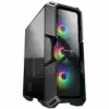 COUGAR MX440-G RGB, Mid-Tower, Mini ITX/Micro ATX/ATX, 215x505x424(mm), USB 3.0 x 2, USB 2.0 x 1, Mic x 1 / Audio x 1, RGB Button, 4mm Tempered Glass Front and Left Panel, 120mm ARGB Fans x 3 pre-installed, Maximum Number of Fans: 6