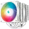 DeepCool AG620 WH ARGB, CPU Air Cooler, 2x120mm ARGB PWM Fan, TDP 260W, 6 Heatpipes, Intel LGA2066/2011-v3/2011/1700/1200/115x, AMD AM5/AM4,129×136×157 mm(L×W×H), Hydro Bearing, 2Y, R-AG620-WHANMN-G-2