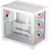 DeepCool CG530 4F WH, Mid Tower, Mini-ITX/Micro-ATX/ATX, Rear Connector support, 2xUSB3.0, 1xType-C Gen 2, 1xAudio, 3x120mm ARGB Reverse Fan, 1x120mm ARGB Fan, Tempered Glass, Mesh Panel, White, R-CG530-WHADA4-G-1