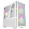 DeepCool CH360 WH, Mini Tower, Mini-ITX/Micro-ATX, 1x USB3.0, 1x Audio, 1x Type-C, Pre-Installed 2x140mm ARGB Fans + 1x120 ARGB Fan, Tempered Glass, Mesh Panel, GPU Support Arm, White, R-CH360-WHAPE3-G-1