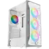 Xigmatek Gaming X Arctic EN46737, White Chassis, ATX/M-ATX/Mini ITX, U3x1+U2x2, Metal FP & Left TG, 4PCS X24A Arctic Fan & LED Switch ARGB Fan PCB