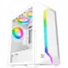 Xigmatek Gemini II Arctic EN48656, White, MATX/ Mini- ITX, U3x1+U2x2, Meshed Grill ARGB LED Frontpanel & Left TG, 3PCS X24F Arctic Fixed RGB Fan
