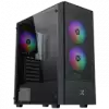 Hero II Air 3F Black EN41655, ATX/M-ATX/MINI ITX, USB3.0 X1, USB2.0 X2, HD AUDIO, Front Meshed Grill & Left TG, 3PCS Z20F Fixed LED Fan