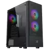 Hero II Air 3F Black EN41655, ATX/M-ATX/MINI ITX, USB3.0 X1, USB2.0 X2, HD AUDIO, Front Meshed Grill & Left TG, 3PCS Z20F Fixed LED Fan