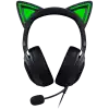 Kraken Kitty V2 - Black, Gaming headset, Kitty Ears, Stream Reactive Lighting, HyperClear Cardioid Mic, 40 mm TriForce Drivers, Built into the earcups microphone, Razer Chroma RGB (Ear and Earcups), Surround sound: Only available on Windows 10 64-bit
