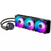 MSI MAG CORELIQUID 360R, AIO ARGB CPU Liquid Cooler, 360mm Radiator - Triple 120mm RGB PWM Fans, Intel 1150/1151/1155/1156/1200/1366/2011/2011-3/2066; AMD AM4/FM2+/FM2/FM1/AM3+/AM3/AM2+/AM2/TR4/sTRX4/SP3, 500~2000 RPM, 394x120x27mm, Aluminum Radiator
