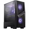 MSI MAG FORGE 100M, Mid-Tower, ATX/Micro-ATX/Mini-ITX, 2x USB 3.2 Gen 1 Type-A, 1x Audio/1x Mic, RGB Hub, RGB Button, 3x 120mm Fans (2x RGB), Mesh Front Panel, Tempered Glass