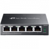 Omada 5-Port Gigabit Easy Managed Switch with 4-Port PoE+ 4× Gigabit PoE+ Ports, 1× Gigabit Non-PoE Ports 802.3at/af, 65 W PoE Power, Desktop Steel Case and Fanless Integration with Omada SDN Controller