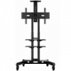 ONKRON Mobile TV Stand for 40-70” TVs with Wheels Shelves Height Adjustable Rolling TV Cart, Black