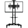 ONKRON Mobile TV Stand for 40-70” TVs with Wheels Shelves Height Adjustable Rolling TV Cart, Black