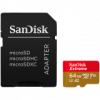 SANDISK Extreme microSDXC 64GB for Action Cams and Drones + SD Adapter + 1 year RescuePRO Deluxe up to 170MB/s & 80MB/s Read/Write speeds A2 C10 V30 UHS-I U3