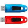 SANDISK Ultra 32GB, USB 3.0 Flash Drive, 130MB/s read - Twin Pack (Blue and Red)