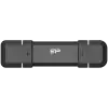 Silicon Power 1TB DS72 Dual USB-C/USB 3.2 Gen 2, Portable External SSD, Steam Deck and iPhone 15 Pro, R/W: up to 1050MB/s; 850MB/s, Black