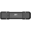 Silicon Power 500GB DS72 Dual USB-C/USB 3.2 Gen 2, Portable External SSD, Steam Deck and iPhone 15 Pro, R/W: up to 1050MB/s; 850MB/s, Black