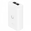 UBIQUITI PoE++ Adapter; Delivers up to 60W of PoE++; Surge, peak pulse, and overcurrent protection; Contains RJ45 data input, AC cable with earth ground, and PoE++ output; LED indicator for status monitoring.