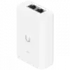Ubiquiti U-POE+ adapter 30W, powers UniFi PoE+ devices, reduce dependency on PoE switch power, Contains RJ45 data input, AC cable with earth ground, and PoE+ output