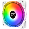 Windpower 964 RGB Arctic EN47604, White Top Fin, 92mm White RGB PWM Fan, Single Rainbow LED Mode, Reinforced Plastic Backplate