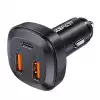 Acefast зарядно за кола Fast Charger Car PD3.0 66W - B9 - USB-C x 1, USB-A x 2, Black