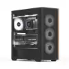 AeroCool кутия Case ATX - D501A Black, Addressable RGB, Wood