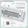 Ajazz геймърска механична клавиатура Gaming Mechanical Keyboard AK820 - Blue Switches [Tactile] (English US), White, Blue Light