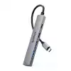 Orico хъб HUB USB-C 5 port - USB3.0 x 1, USB2.0 x 2, USB-C x 2, Aluminium - YSB4-U2-GY