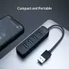 Orico хъб USB3.0 HUB 4 port - Type C input, 0.15m cable, aux Type-C power input - TWU3-4A-BK