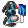 VCom стойка за слушалки Headphone Stand - VCOM-M701S - RGB, USB HUB