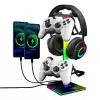 VCom стойка за слушалки Headphone Stand - VCOM-M701S - RGB, USB HUB