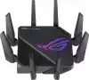 Asus Gaming Wireless Router,ROG Rapture GT-AX11000 Pro, AX11000, Tri-Band, Quad-Core 2.0GHz CPU, 256MB/1GB Flash/RAM, 10G port, AiProtection Pro, Adaptive QoS, VPN Fusion, IPTV, OFDMA, MU-MIMO, Beamforming, Link Aggregation, Port forwarding, AiMesh, Black