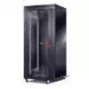 Formrack 19" Free standing rack 26U 600/600mm, height: 1384 mm, loading capacity: 600 kg, front tempered glass door, openable locking sides and back (does not include castor/feet group)