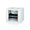 Formrack 19" Wall Mounted rack 7U 555/450mm, removable locking sides, height: 371mm, loading capacity: 100kg., tempered glass door, 19" front rails (back rails optionable)