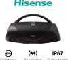 Hisense, VoyageBoom, Party speaker 2.0 Ch., 360W, BT, 24h play,IP67 Water and Dust Proof,Ambient Light,Dual-way Strap,Built-in Powerbank,Dual-level Bass Boost,Black